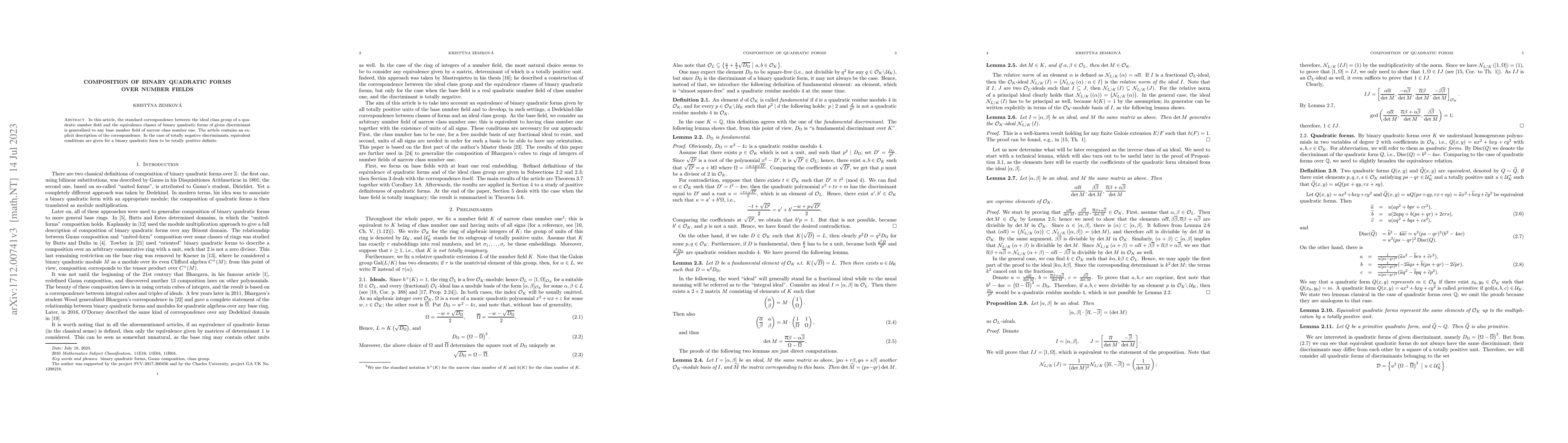 Thumbnail for Composition of Binary Quadratic Forms over Number Fields