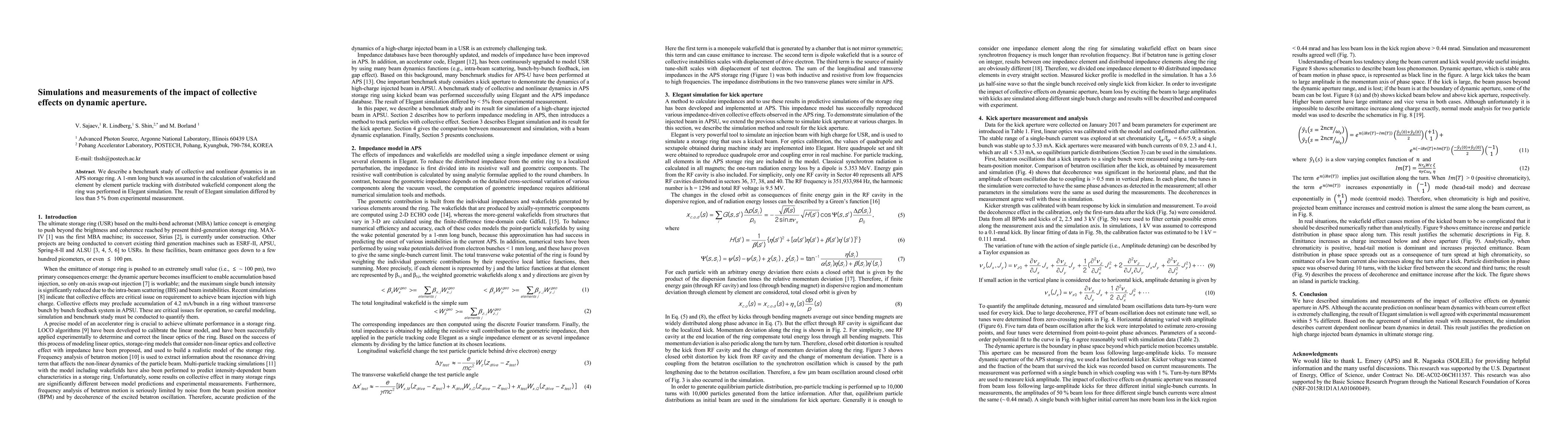 Thumbnail for Simulations and measurements of the impact of collective effects on
  dynamic aperture