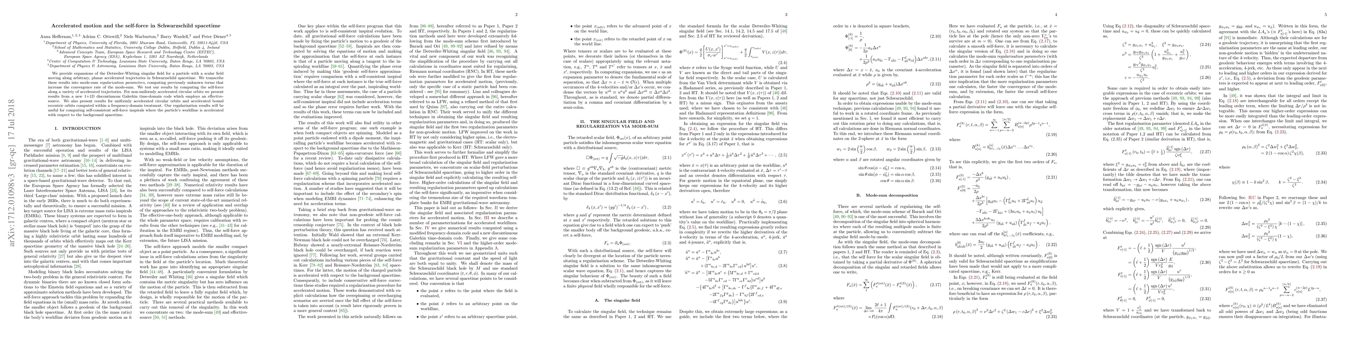 Thumbnail for Accelerated motion and the self-force in Schwarzschild spacetime