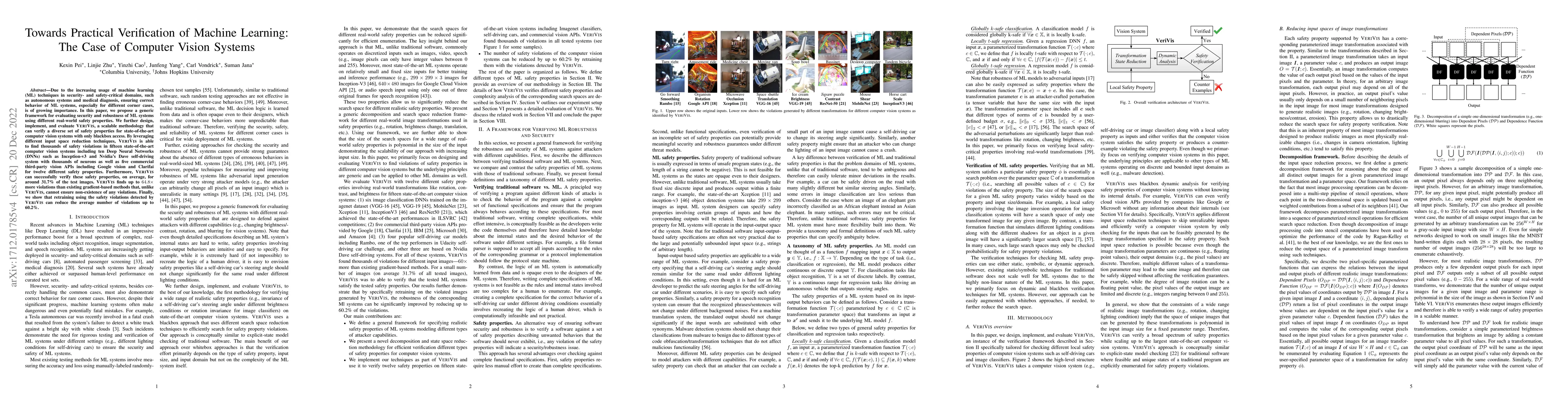 Thumbnail for Towards Practical Verification of Machine Learning: The Case of Computer
  Vision Systems