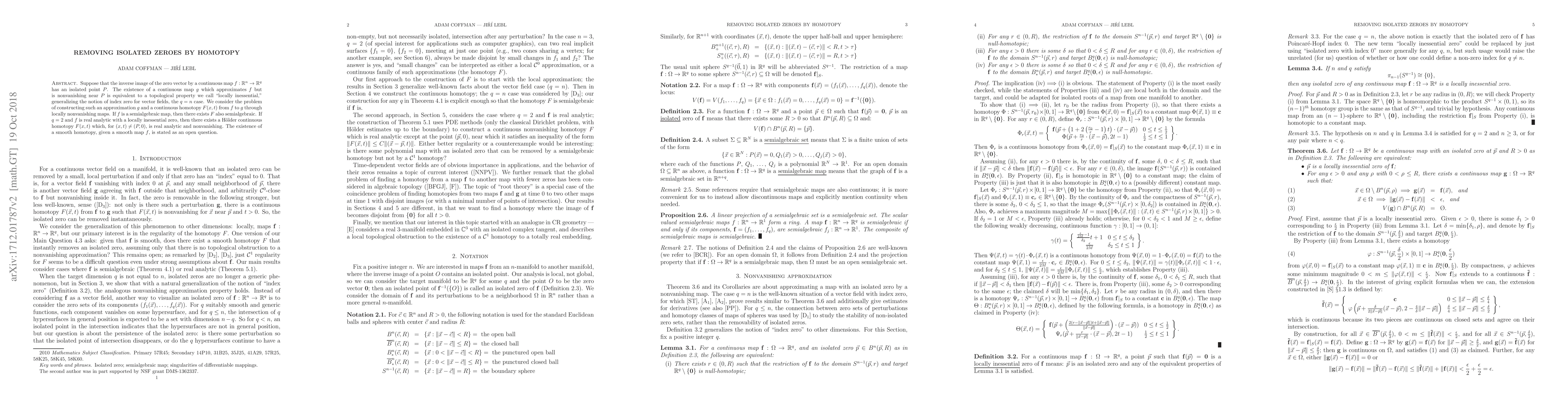 Thumbnail for Removing Isolated Zeroes by Homotopy