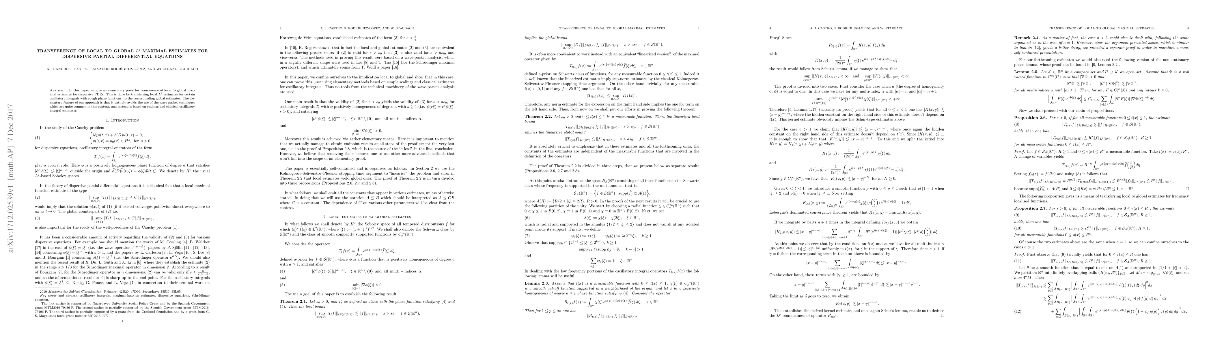 Thumbnail for Transference of local to global $L^2$ maximal estimates for dispersive
  partial differential equations