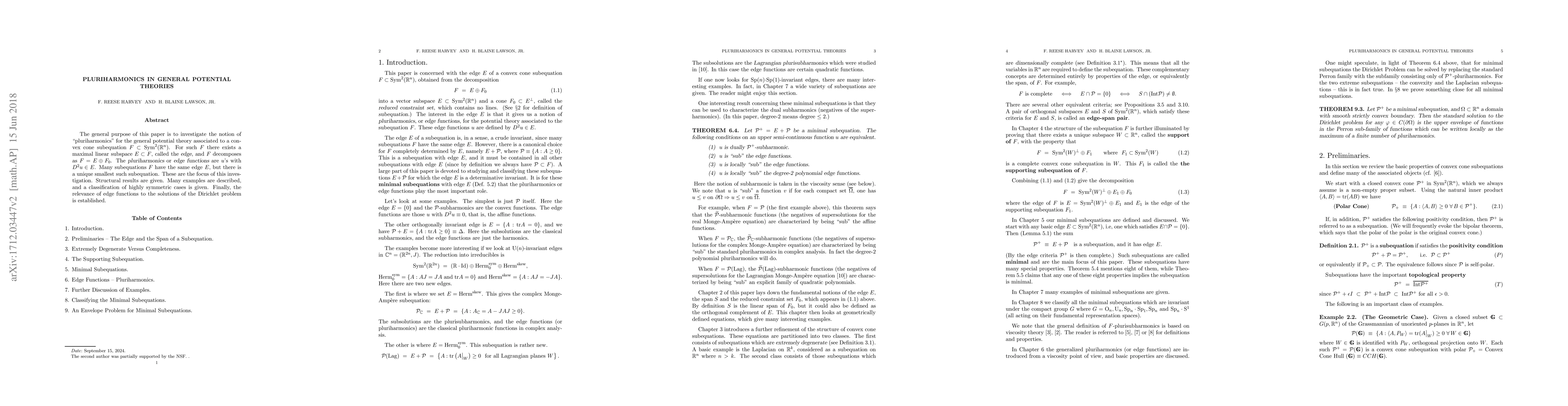 Thumbnail for Pluriharmonics in general potential theories