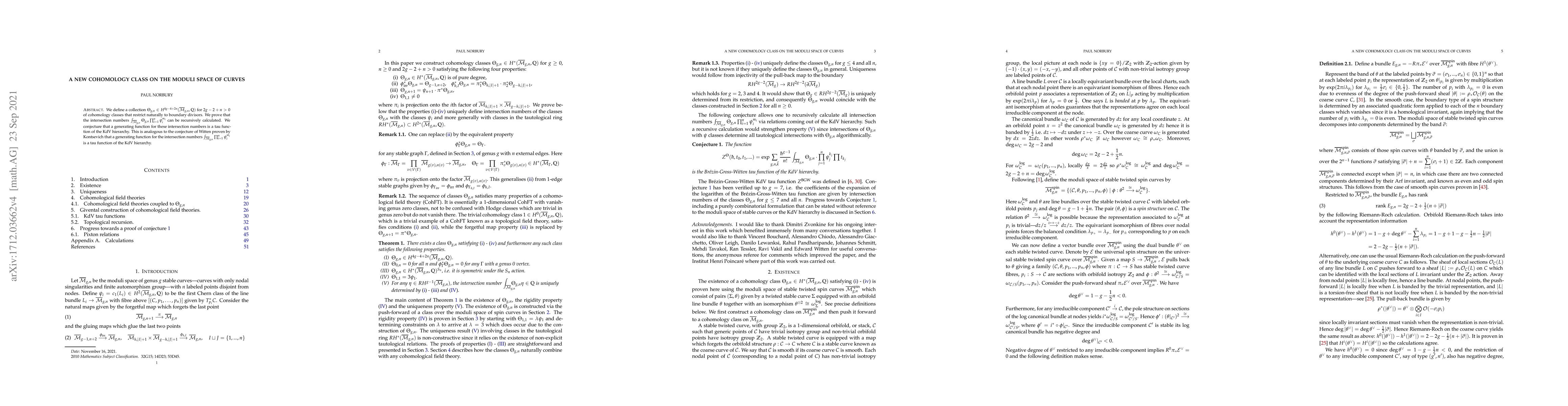 Thumbnail for A new cohomology class on the moduli space of curves
