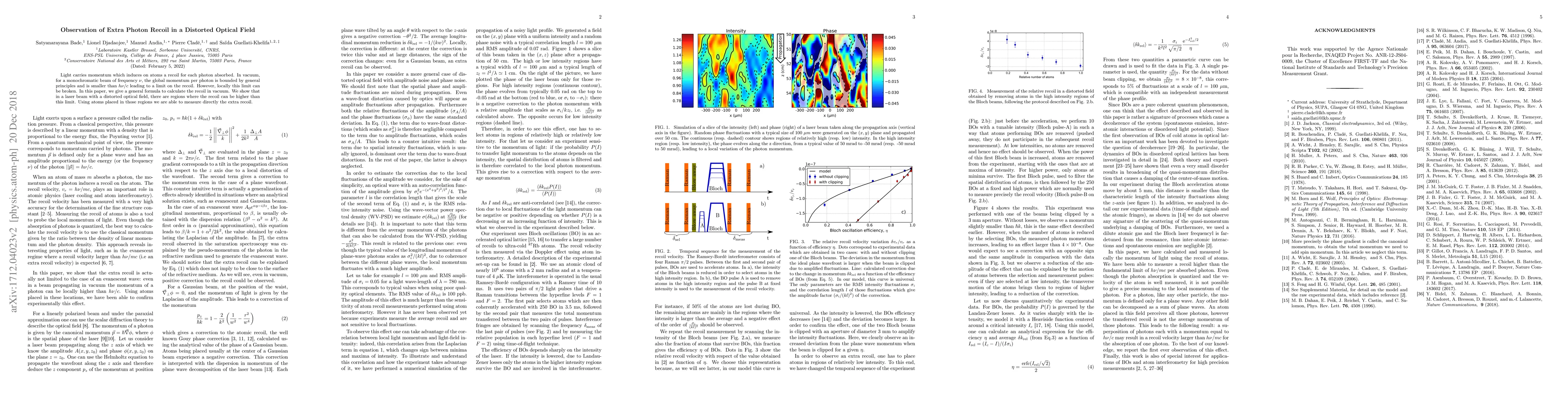 Thumbnail for Observation of Extra Photon Recoil in a Distorted Optical Field