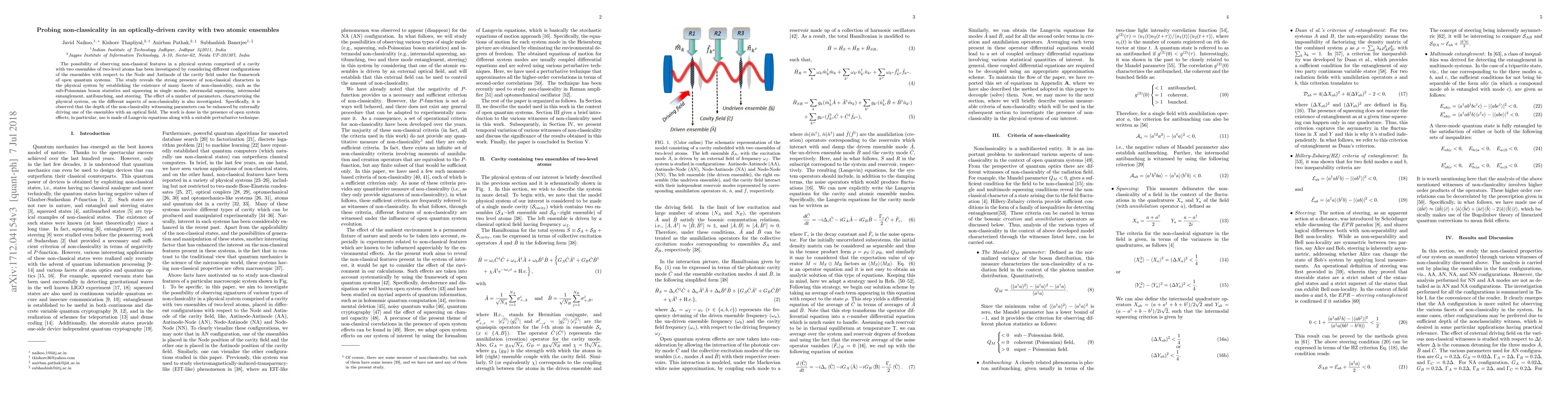 Thumbnail for Probing nonclassicality in an optically-driven cavity with two atomic
  ensembles