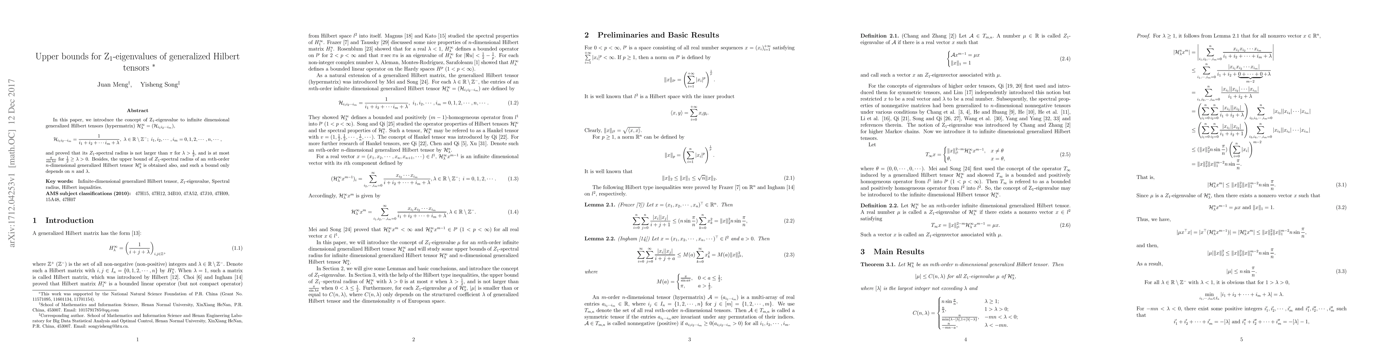 Thumbnail for Upper bounds for Z$_1$-eigenvalues of generalized Hilbert tensors