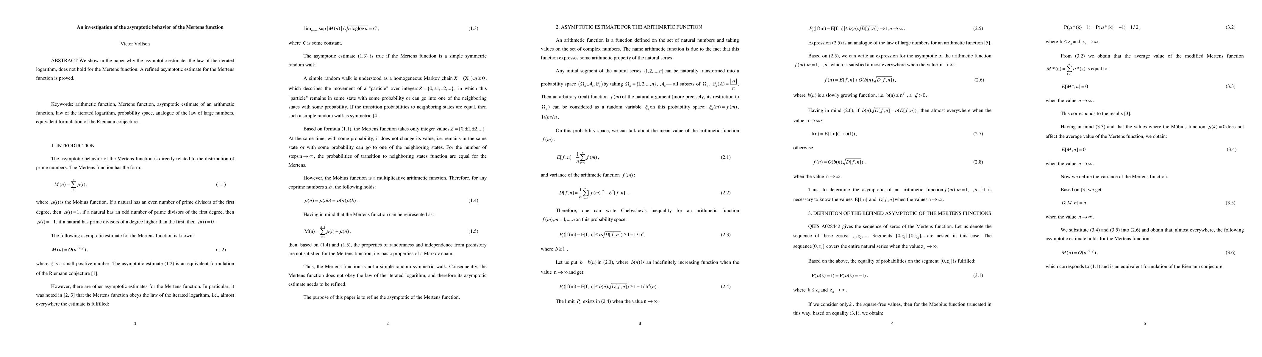 Thumbnail for An investigation of the asymptotic behavior of the Mertens function