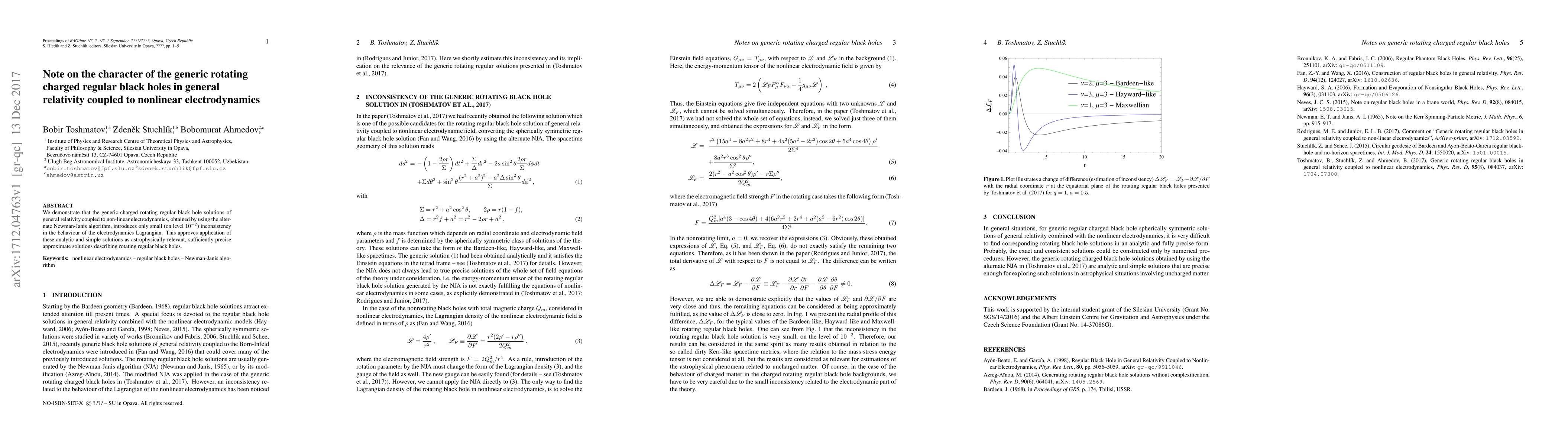 Thumbnail for Note on the character of the generic rotating charged regular black
  holes in general relativity coupled to nonlinear electrodynamics
