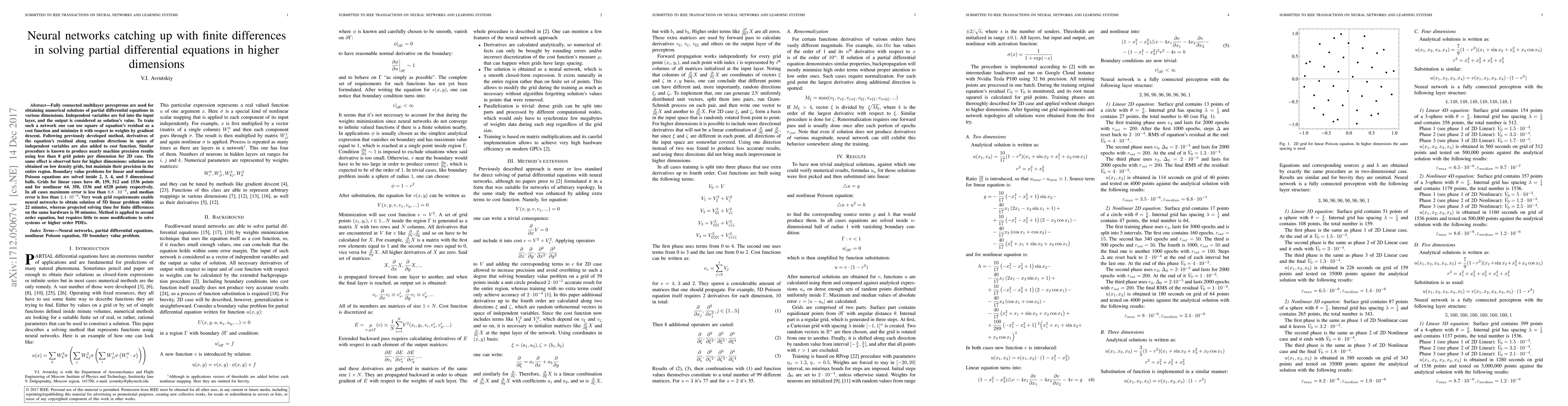 Thumbnail for Neural networks catching up with finite differences in solving partial
  differential equations in higher dimensions