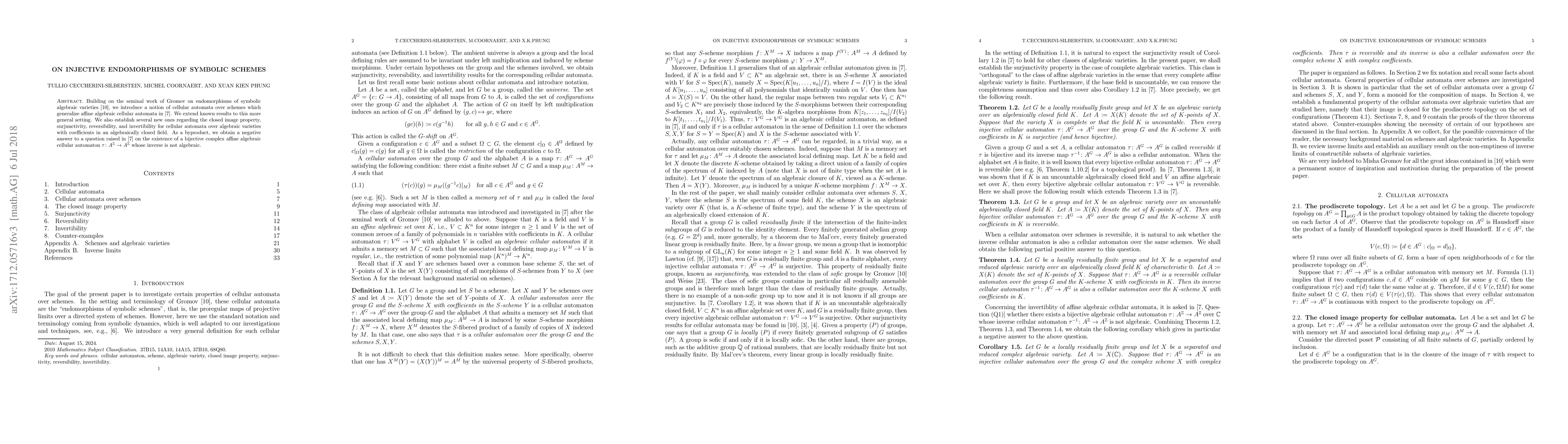 Thumbnail for On injective endomorphisms of symbolic schemes