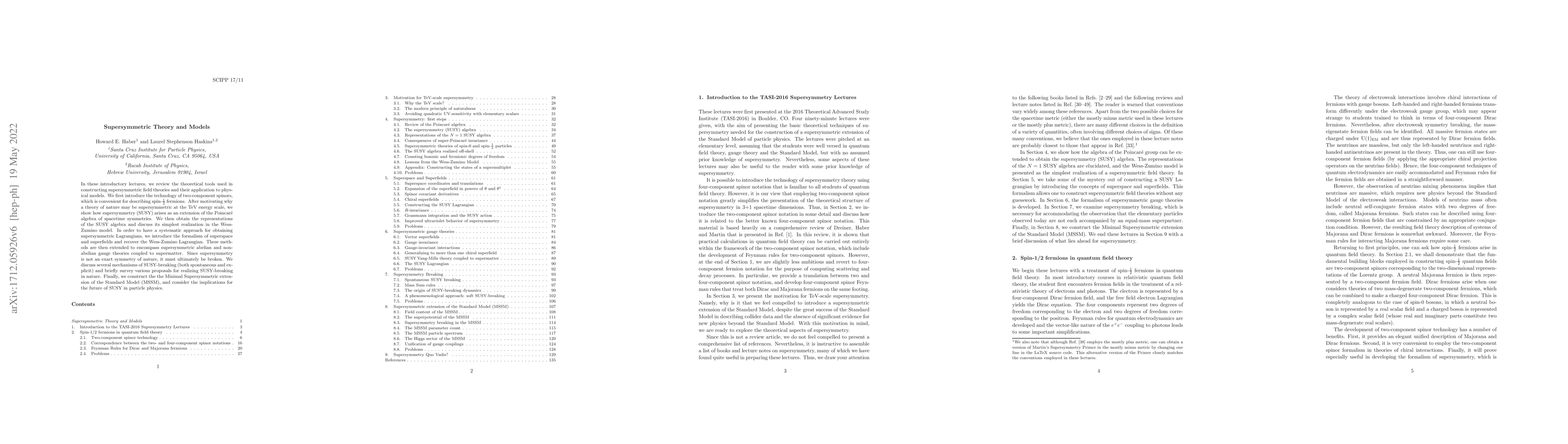 Thumbnail for Supersymmetric Theory and Models