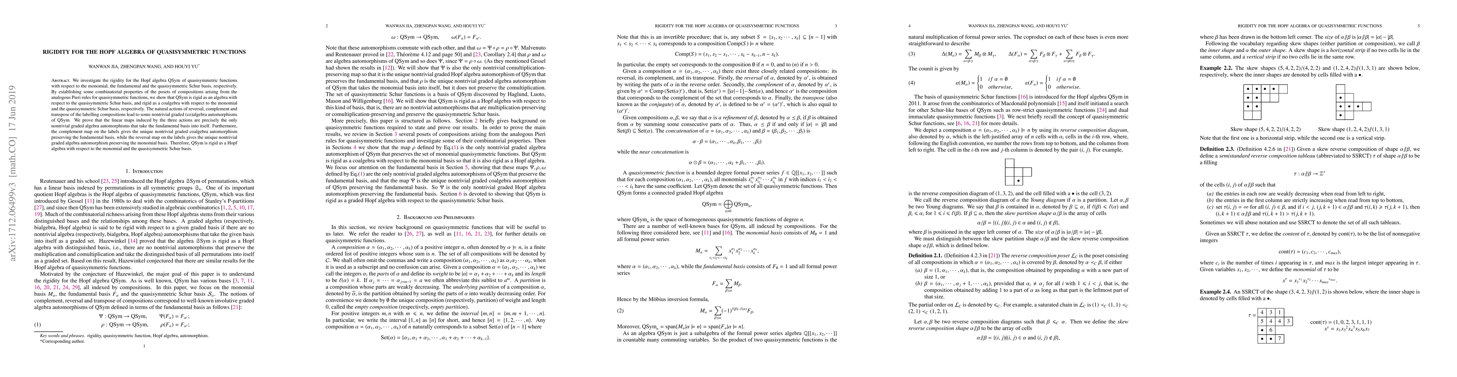 Thumbnail for Rigidity for the Hopf algebra of quasi-symmetric functions