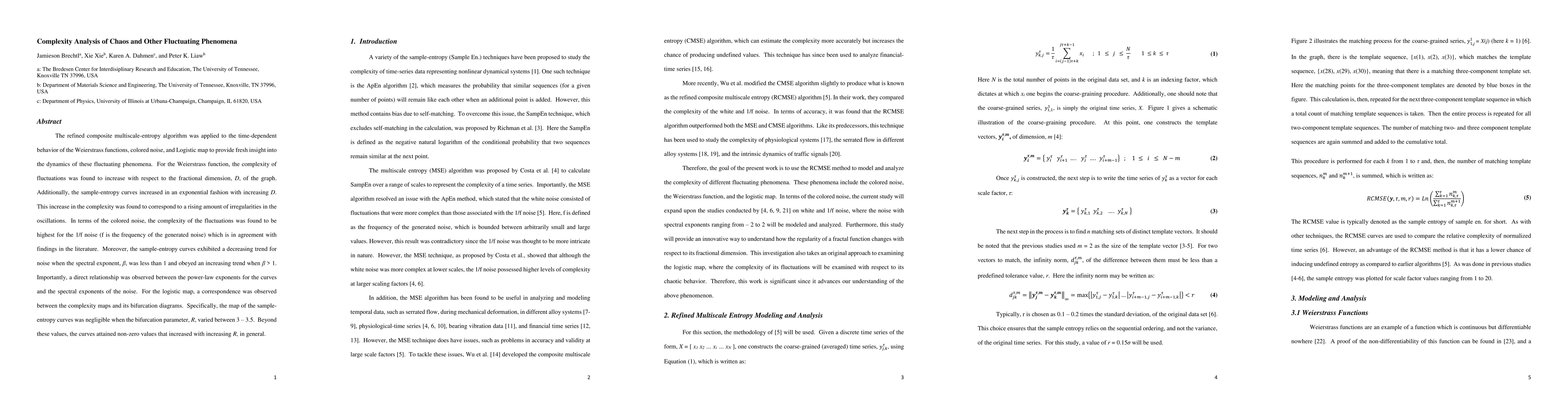 Thumbnail for Complexity Analysis of Chaos and Other Fluctuating Phenomena
