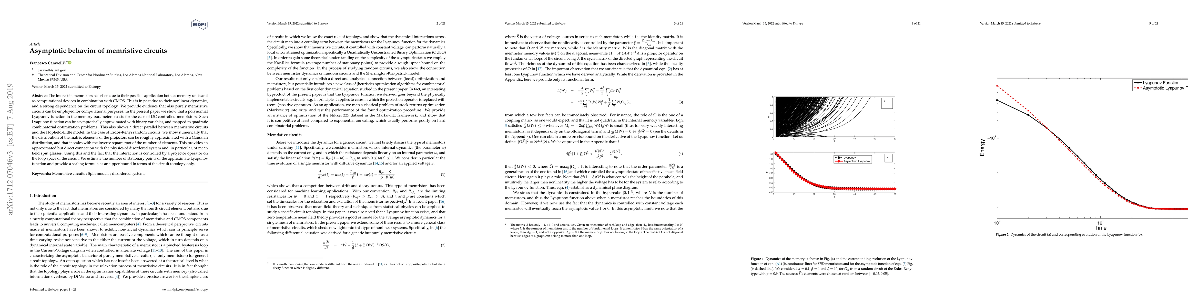 Thumbnail for Asymptotic behavior of memristive circuits