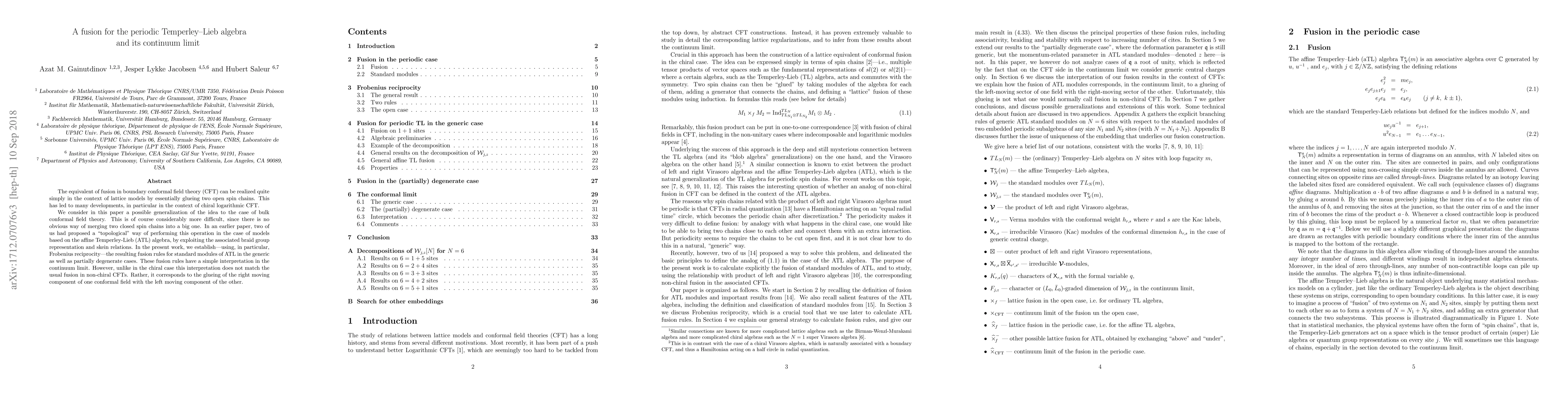Thumbnail for A fusion for the periodic Temperley-Lieb algebra and its continuum limit