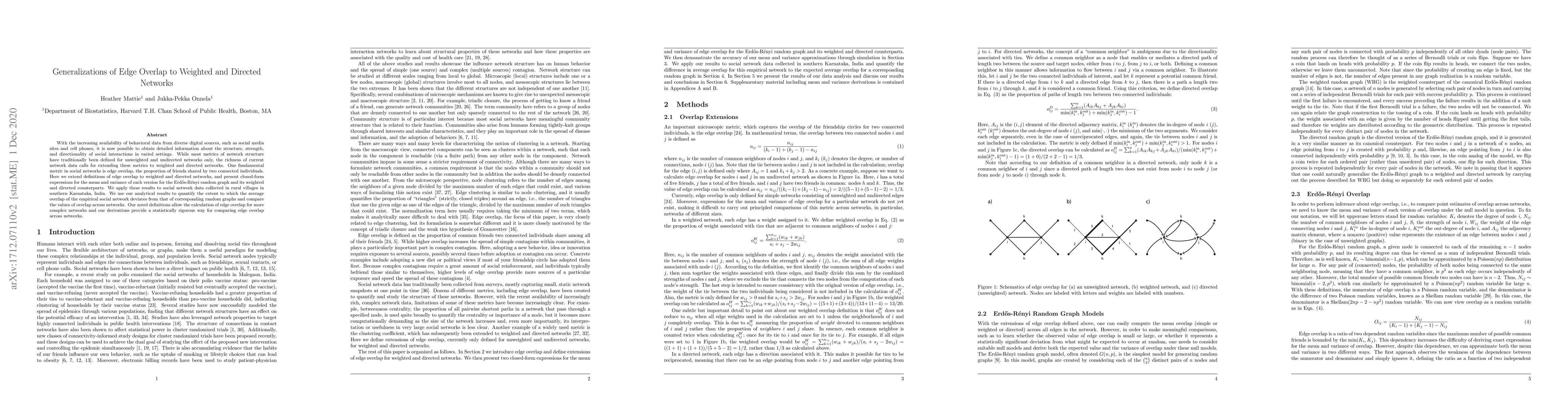 Thumbnail for Generalizations of Edge Overlap to Weighted and Directed Networks