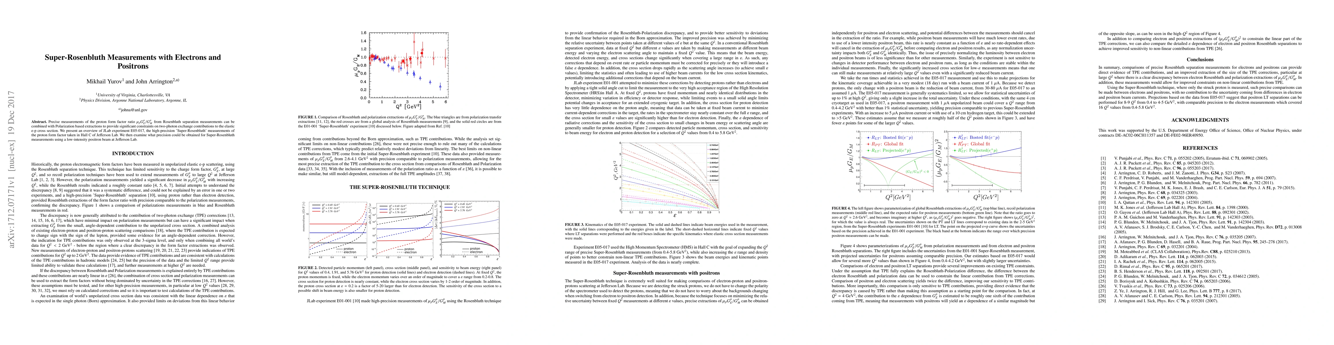 Thumbnail for Super-Rosenbluth Measurements with Electrons and Positrons