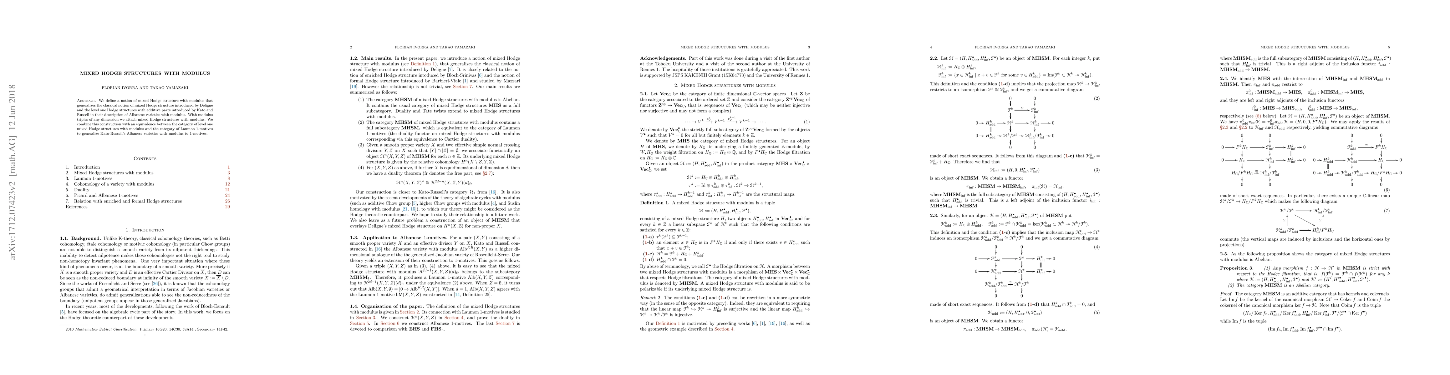 Thumbnail for Mixed Hodge structures with modulus