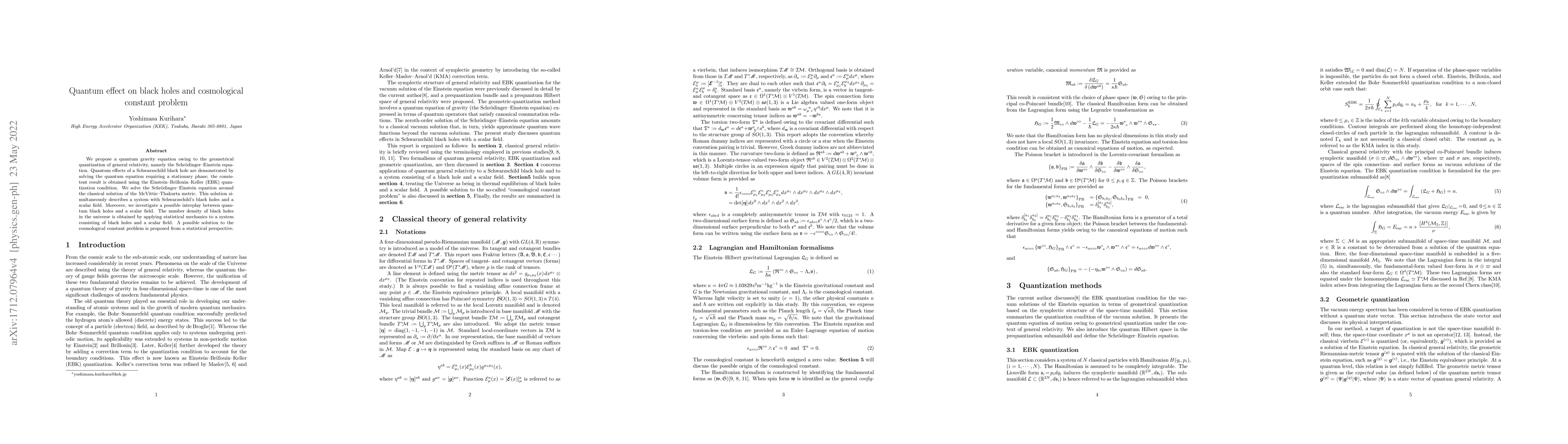 Thumbnail for Quantum effects of black holes and cosmological constant problem