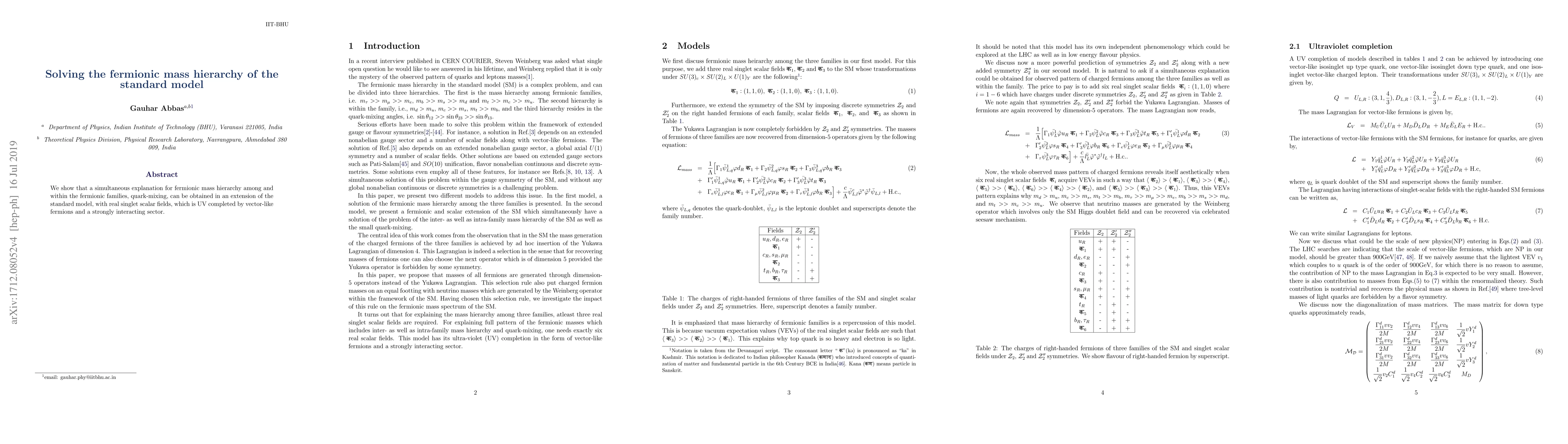 Thumbnail for Solving the fermionic mass hierarchy of the standard model
