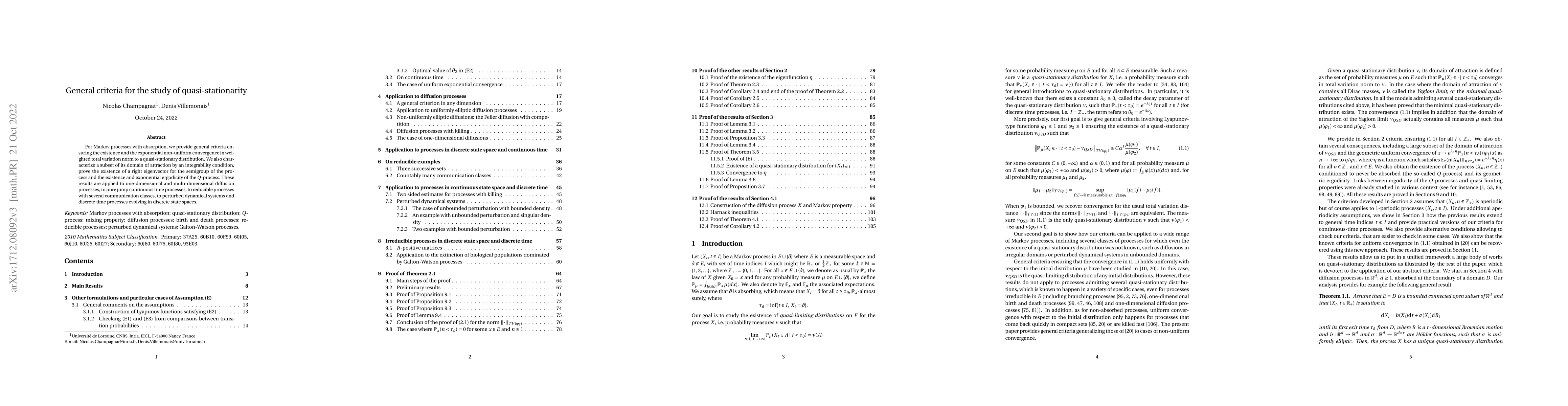Thumbnail for General criteria for the study of quasi-stationarity