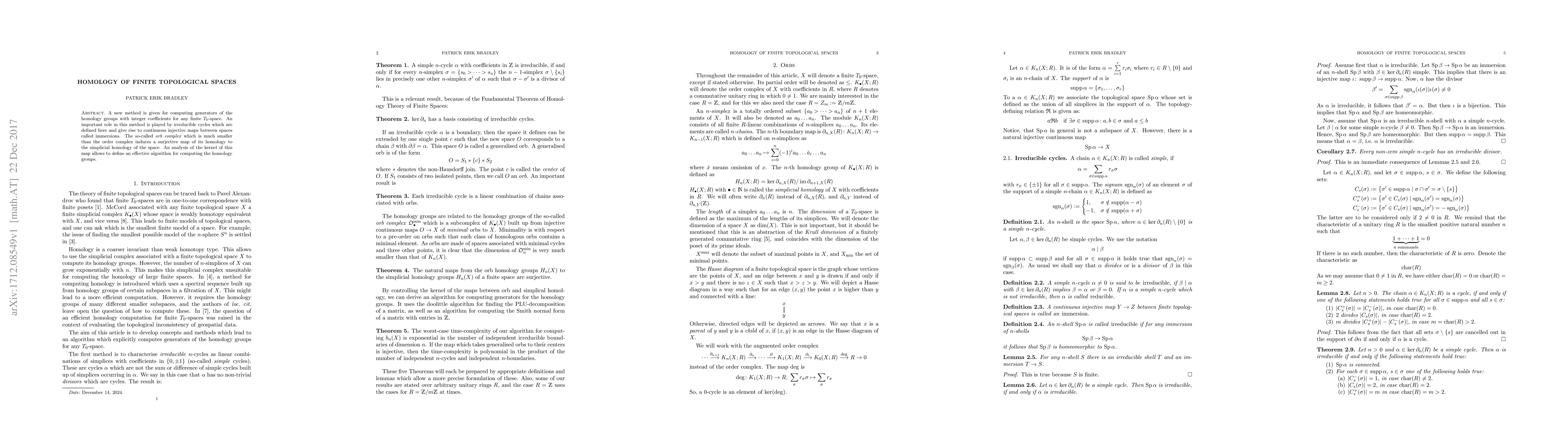 Thumbnail for Homology of Finite Topological Spaces