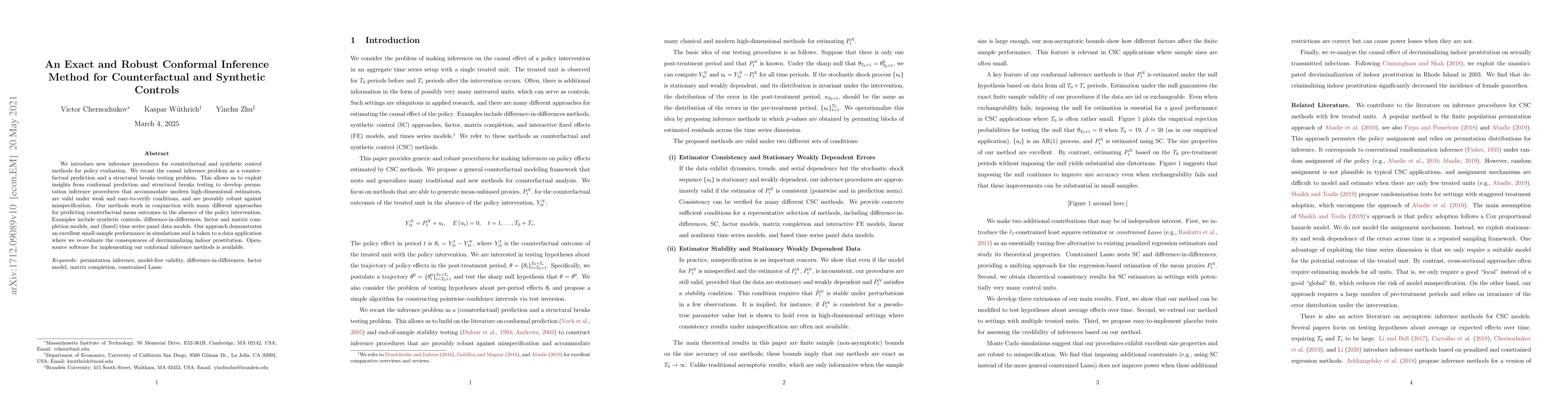 Thumbnail for An Exact and Robust Conformal Inference Method for Counterfactual and
  Synthetic Controls
