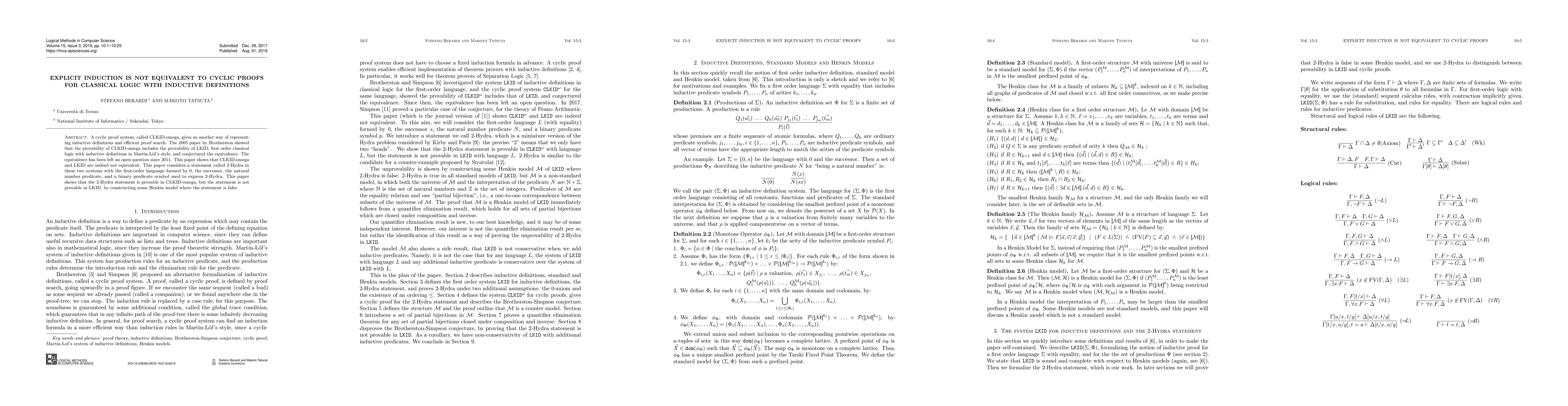 Thumbnail for Classical System of Martin-Lof's Inductive Definitions is not Equivalent
  to Cyclic Proofs