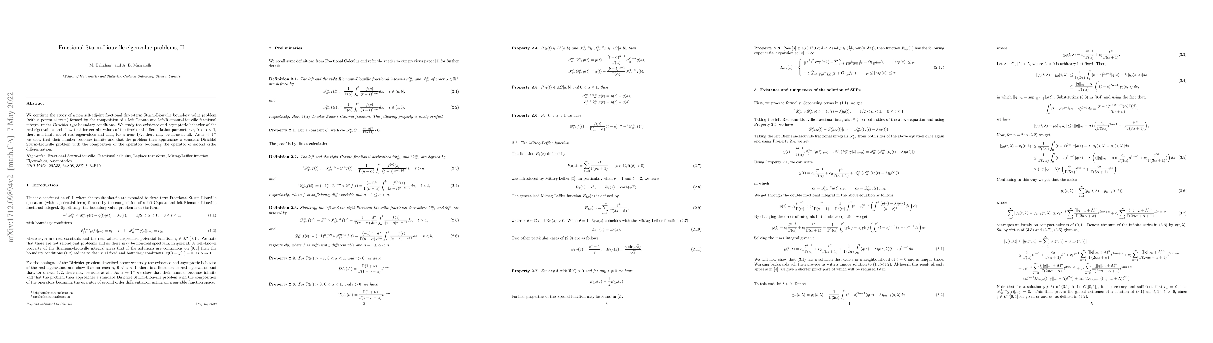 Thumbnail for Fractional Sturm-Liouville eigenvalue problems, II