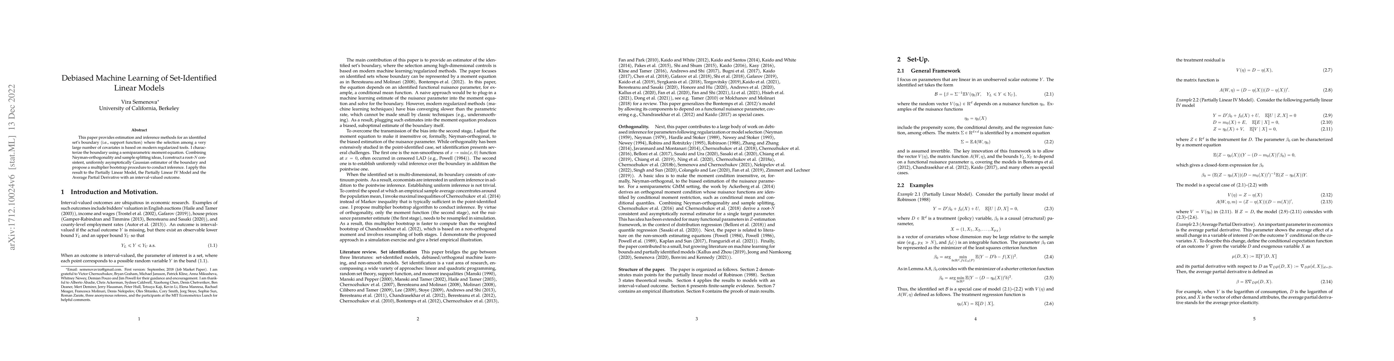 Thumbnail for Debiased Machine Learning of Set-Identified Linear Models