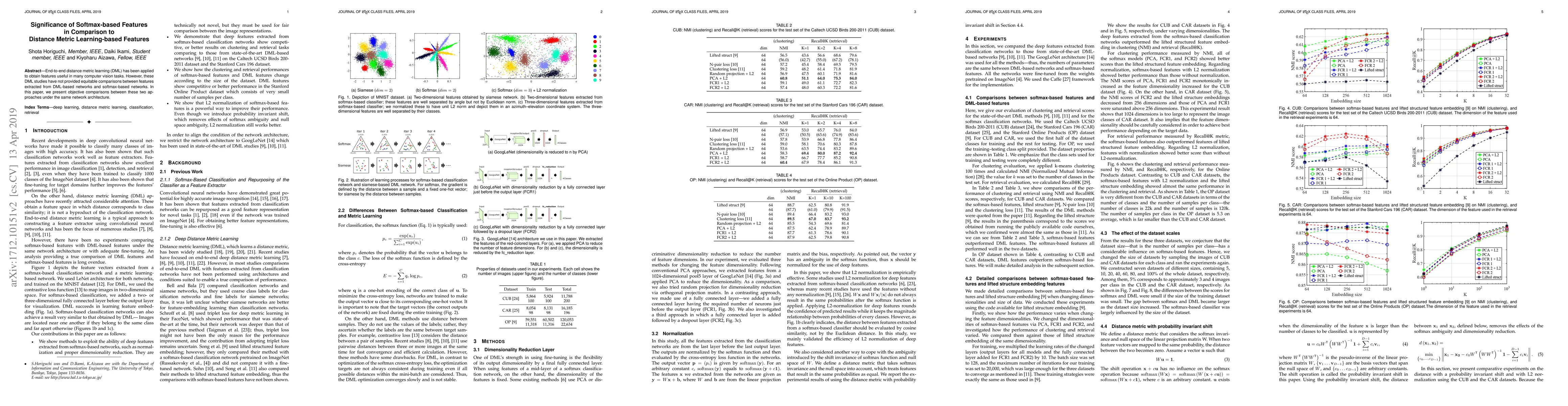 Thumbnail for Significance of Softmax-based Features in Comparison to Distance Metric
  Learning-based Features