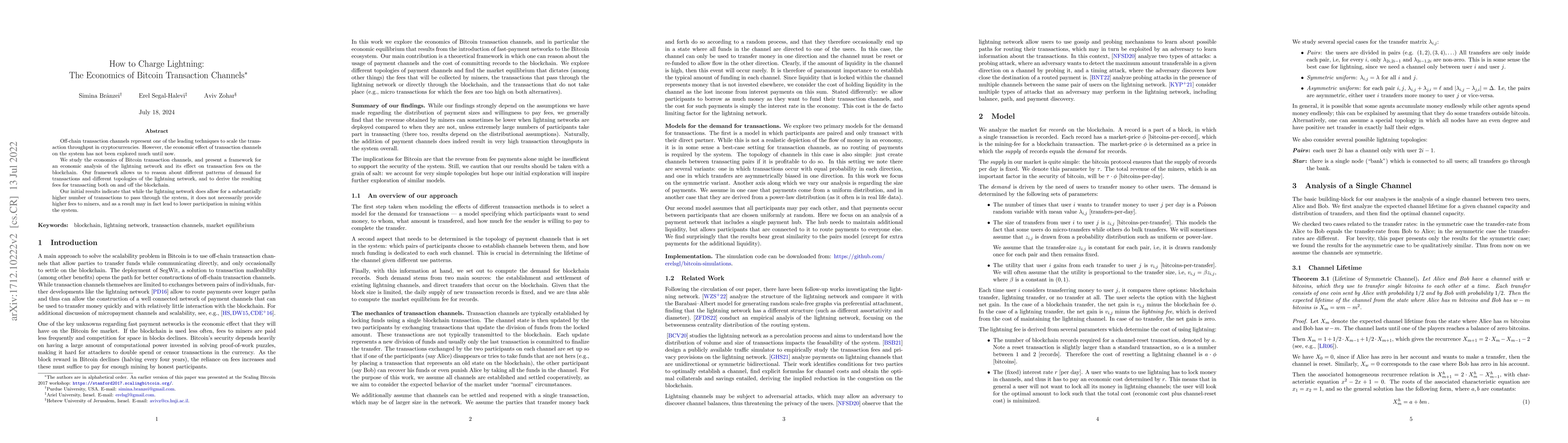 Thumbnail for How to Charge Lightning: The Economics of Bitcoin Transaction Channels