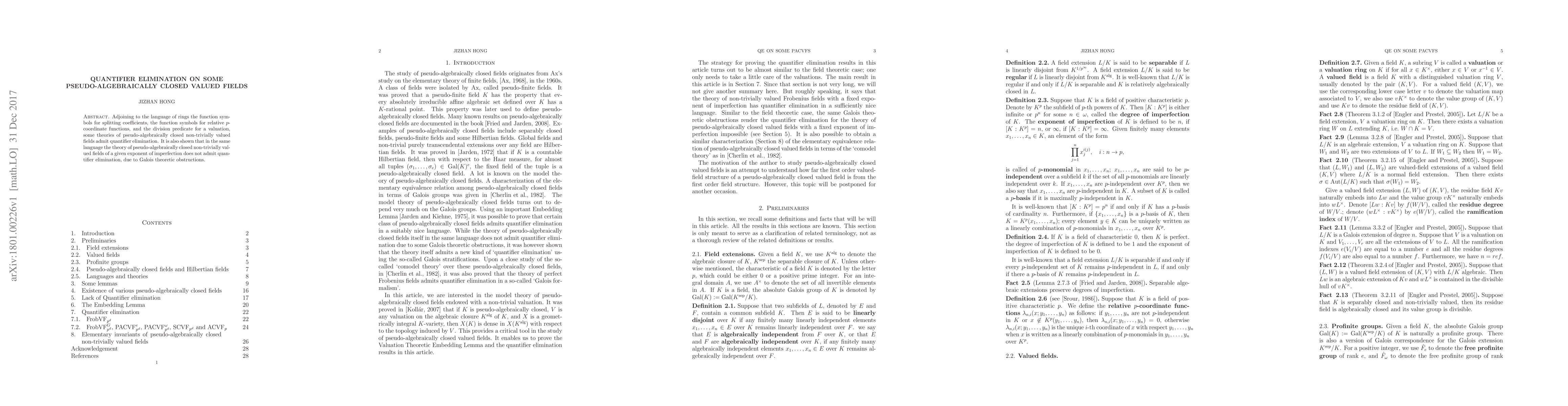 Thumbnail for Quantifier elimination on some pseudo-algebraically closed valued fields