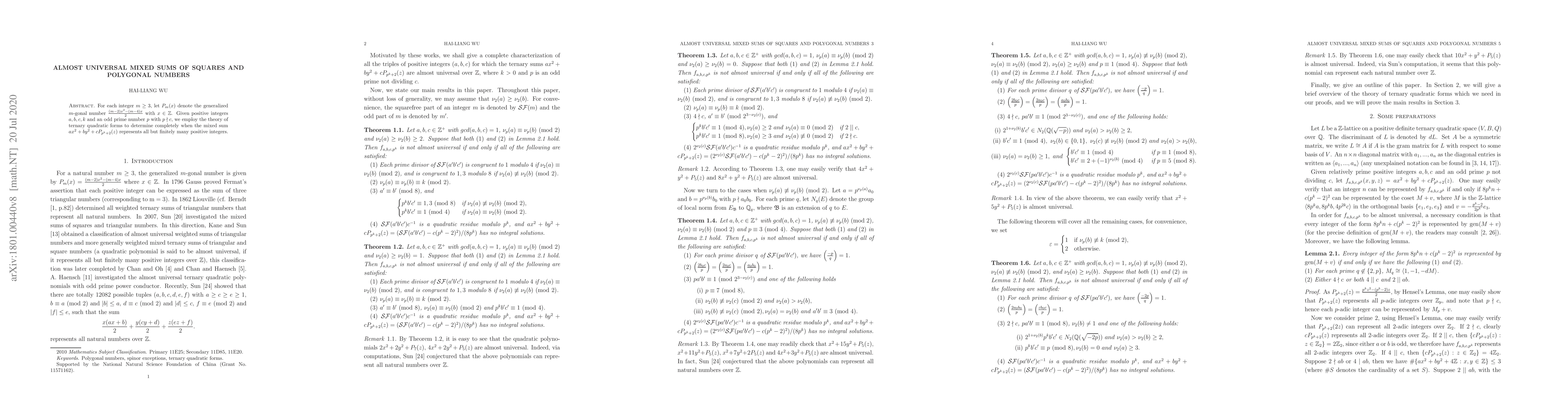 Thumbnail for Almost universal mixed sums of squares and polygonal numbers