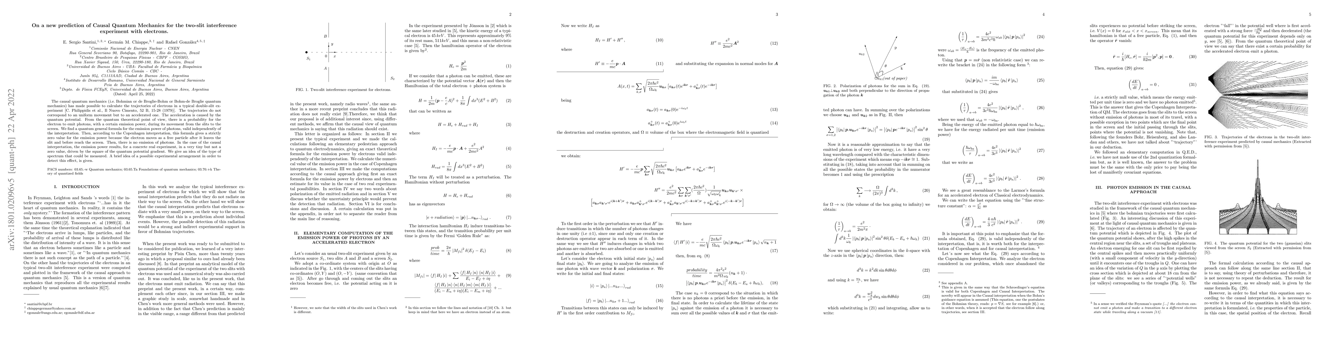 Thumbnail for On a new prediction of Causal Quantum Mechanics for the two-slit
  interference experiment with electrons
