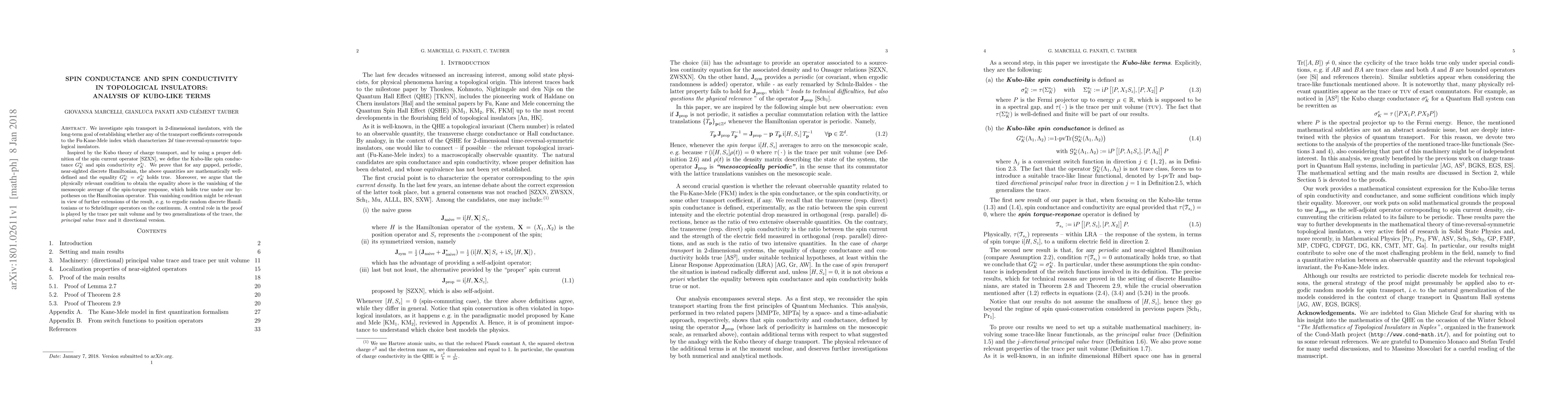 Thumbnail for Spin Conductance and Spin Conductivity in Topological Insulators:
  Analysis of Kubo-like terms
