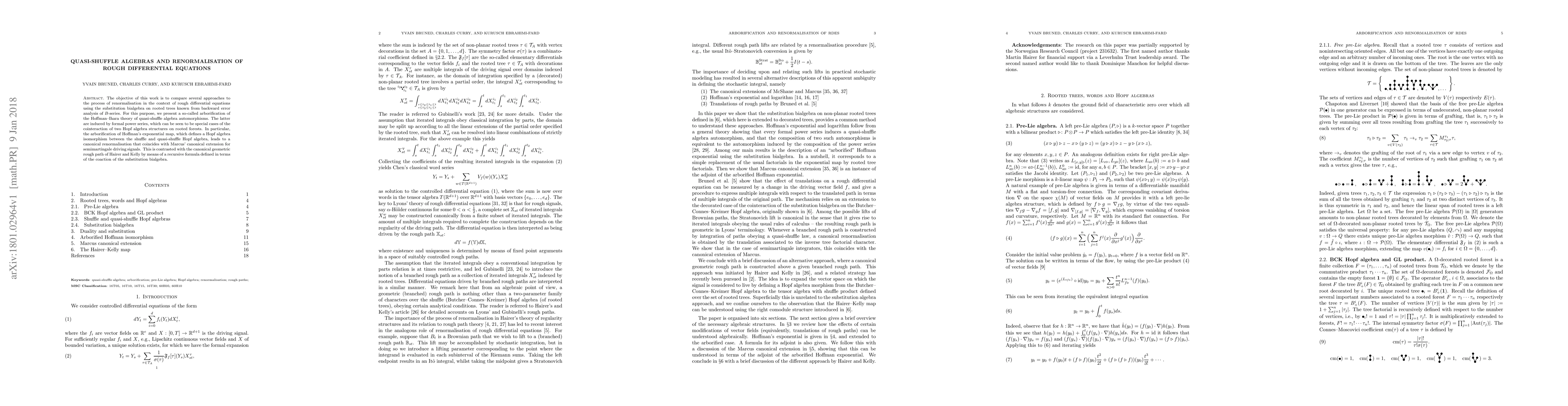 Thumbnail for Quasi-shuffle algebras and renormalisation of rough differential
  equations