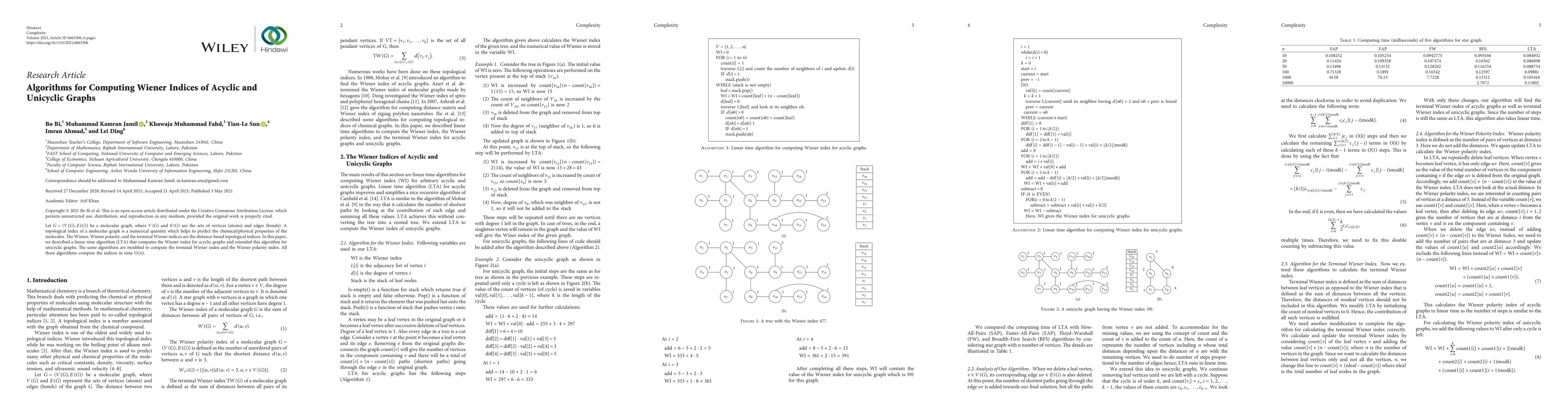 Thumbnail for Algorithms for Computing Wiener Indices of Acyclic and Unicyclic Graphs
