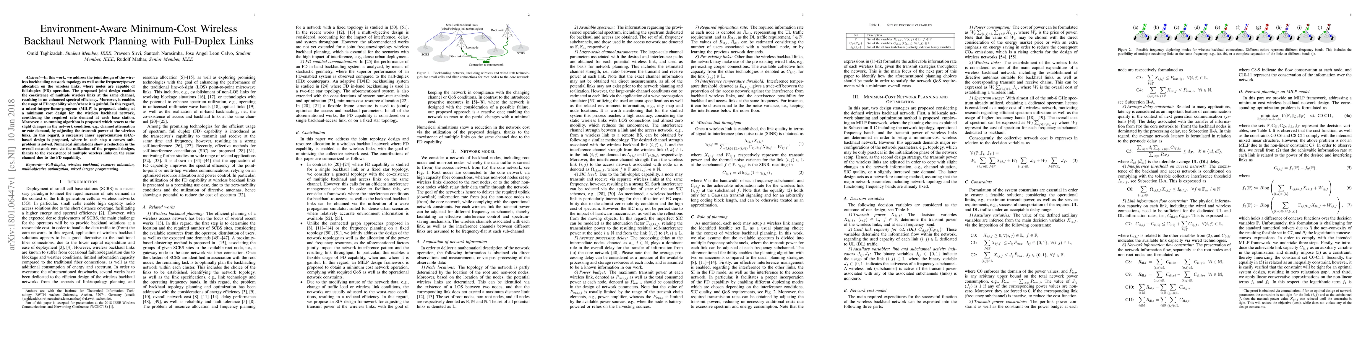 Thumbnail for Environment-Aware Minimum-Cost Wireless Backhaul Network Planning with
  Full-Duplex Links