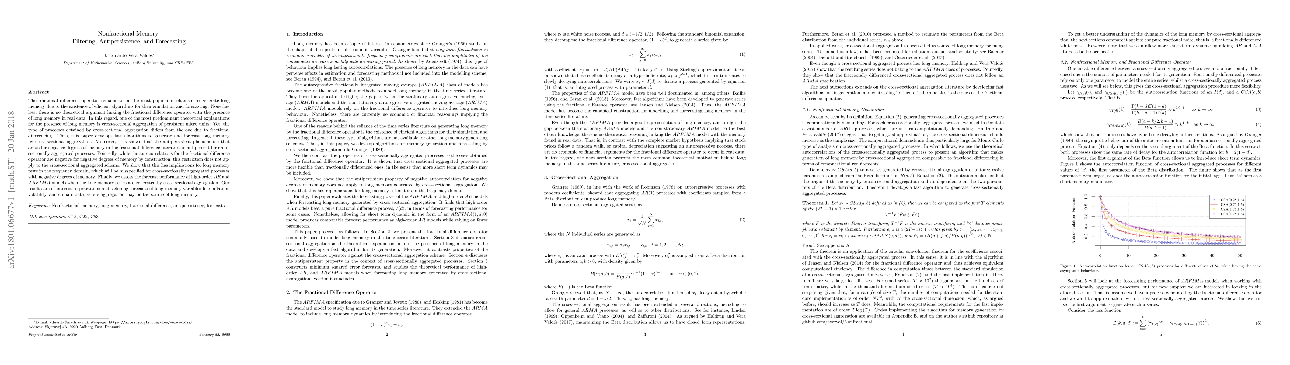 Thumbnail for Nonfractional Memory: Filtering, Antipersistence, and Forecasting