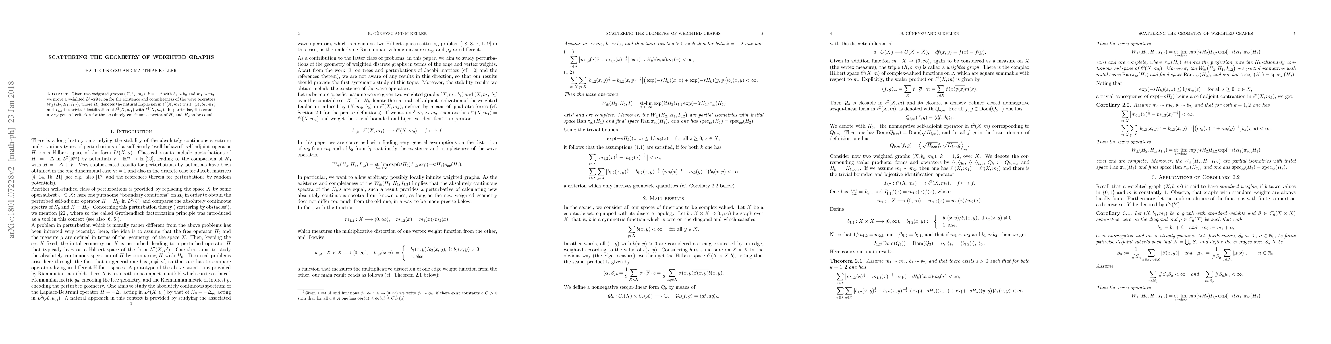 Thumbnail for Scattering the geometry of weighted graphs