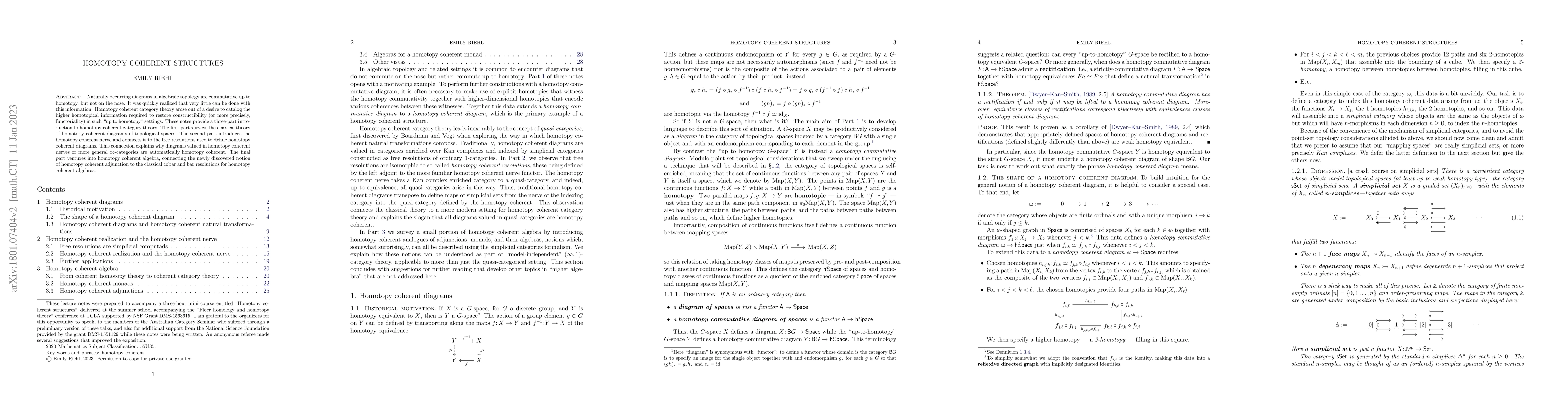 Thumbnail for Homotopy coherent structures