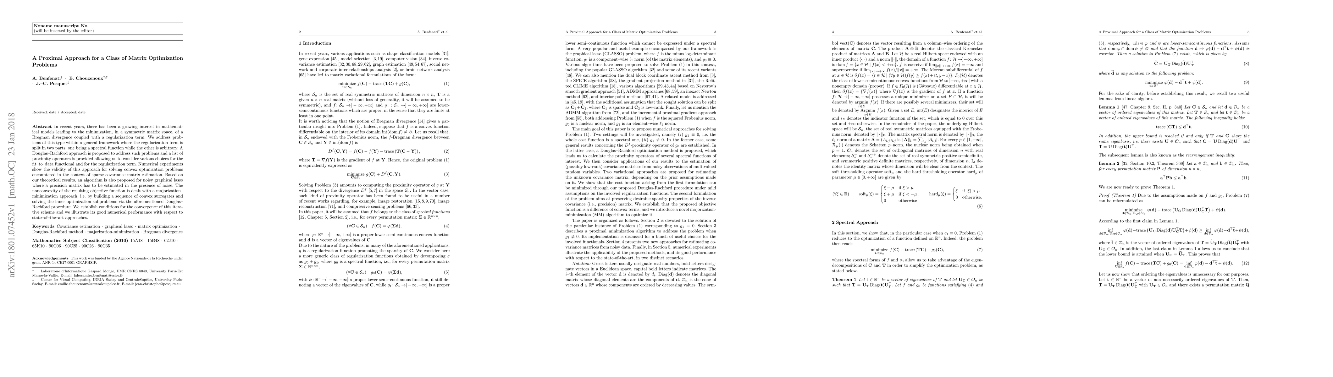 Thumbnail for A Proximal Approach for a Class of Matrix Optimization Problems