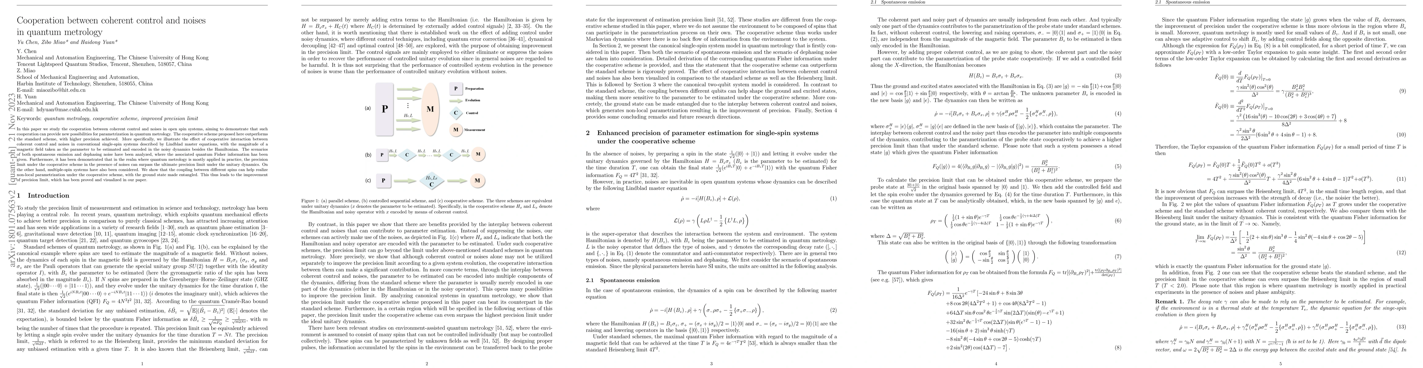 Thumbnail for Cooperation between coherent control and noises in quantum metrology
