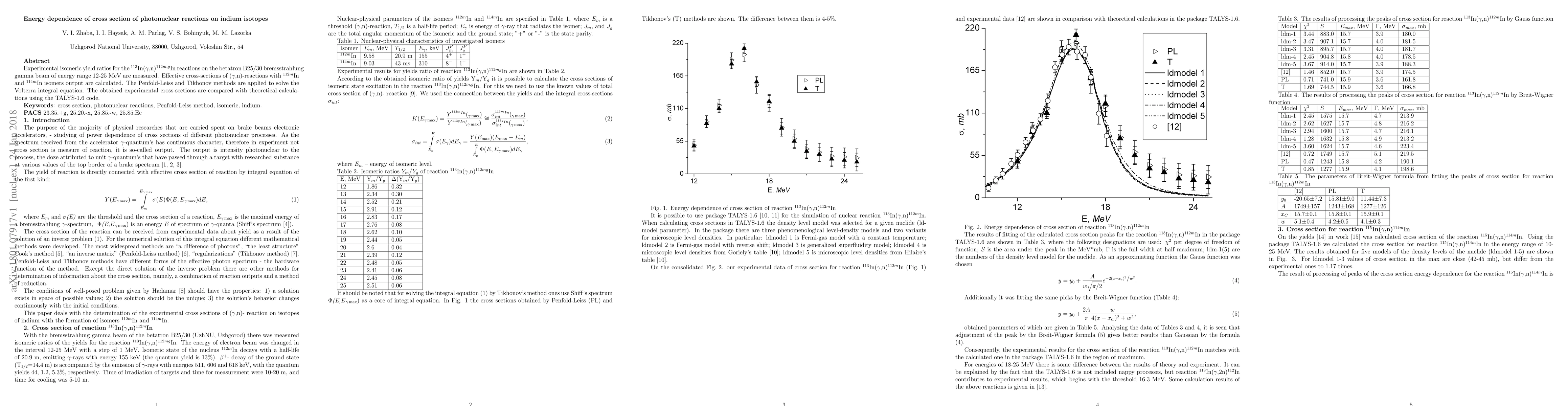 Thumbnail for Energy dependence of cross section of photonuclear reactions on indium
  isotopes