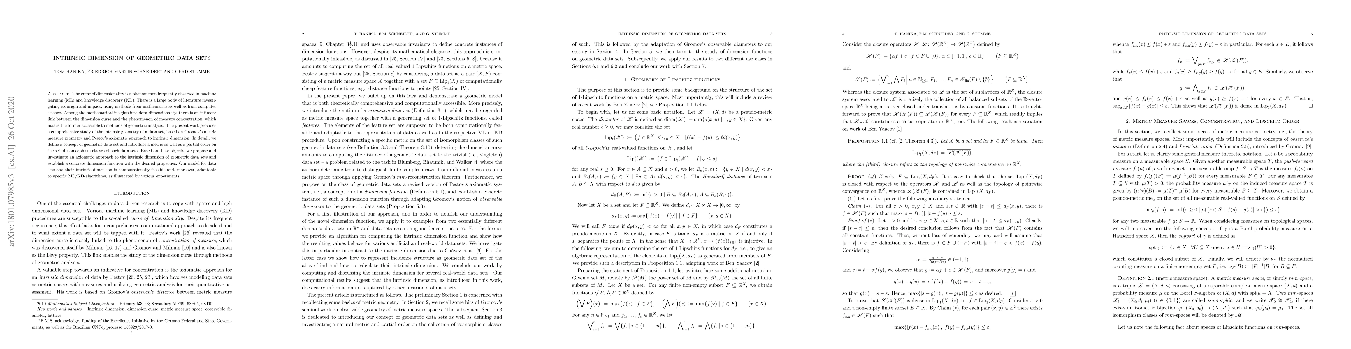 Thumbnail for Intrinsic Dimension of Geometric Data Sets