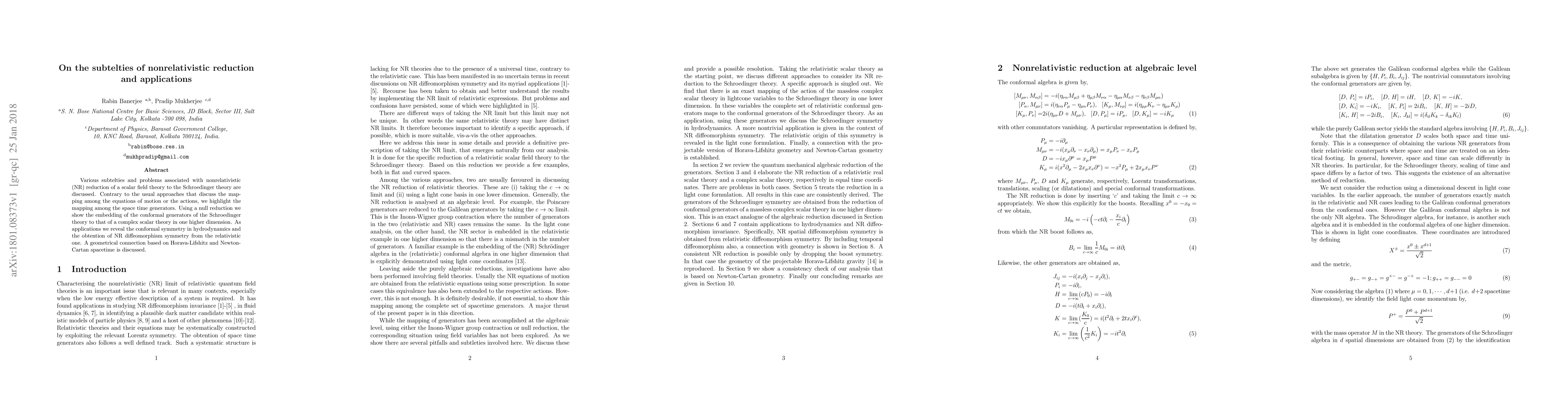 Thumbnail for On the subtelties of nonrelativistic reduction and applications