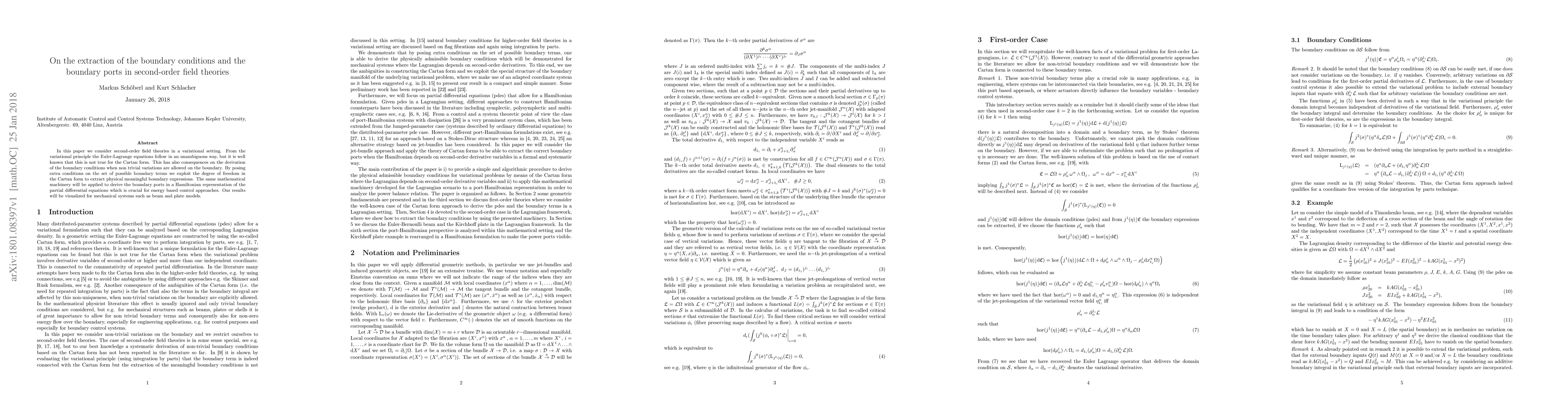 Thumbnail for On the extraction of the boundary conditions and the boundary ports in
  second-order field theories