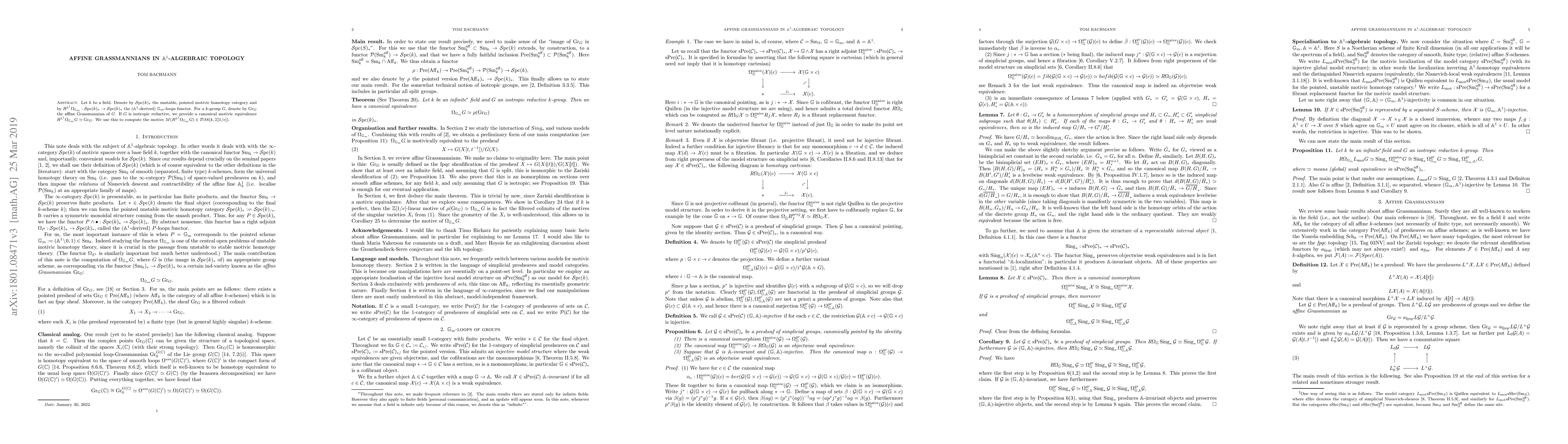 Thumbnail for Affine Grassmannians in A^1-algebraic topology